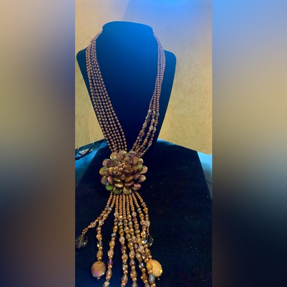 Joan Rivers vintage large flower statement necklace - Picture 4 of 10